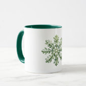 Grünes Schneeflocken-Weihnachten Tasse (Vorderseite Links)