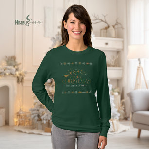Grünes Schneeflocken-Weihnachts-Shirt für Damen T-Shirt