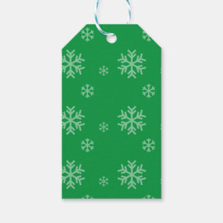 Grünes Schneeflockenmuster Moderne Winterfeier Geschenkanhänger