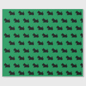 Grünes Schottisches Terrier Wrapping Paper Geschenkpapier (Flach)