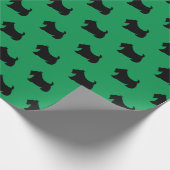 Grünes Schottisches Terrier Wrapping Paper Geschenkpapier (Ecke)