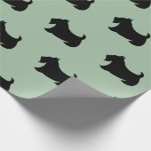 Grünes Schottisches Terrier Wrapping Paper Geschenkpapier (Ecke)