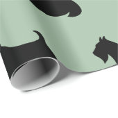 Grünes Schottisches Terrier Wrapping Paper Geschenkpapier (Rolleneckpunkt)