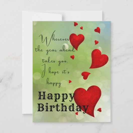 Grünes Schreiben Karte (Vorderseite)