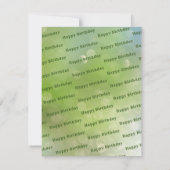Grünes Schreiben Karte (Rückseite)