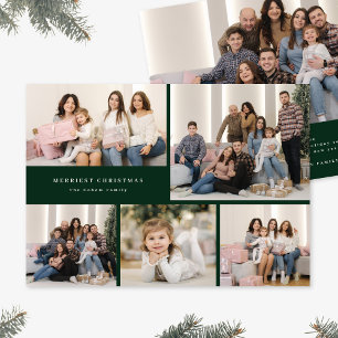 Grünes Schriftzug Frohe Weihnachten Fünf Fotos Col
