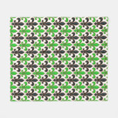 Grünes Schwarz Barock Fleur-de-lis Muster Design Fleecedecke (Vorderseite (Horizontal))