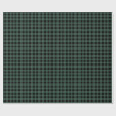 Grünes Schwarz Buffalo Karo Klassisches Gingham Geschenkpapier (Flach)