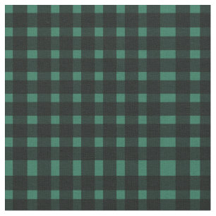 Grünes Schwarz Gingham-Muster  Stoff