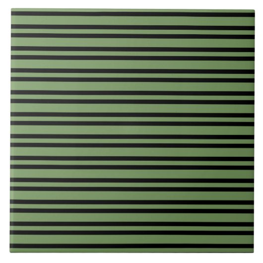 Grünes Schwarz Streifenmuster Fliese (Vorderseite)