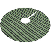 Grünes Schwarz Streifenmuster Polyester Weihnachtsbaumdecke (Schrägansicht)