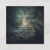 Grünes Schwarz Subtile sanfter Glitzer Hintergrund Quadratische Visitenkarte (Rückseite)