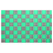 Grünes Schwarz-weißes Harlequin Square Form Textil Stoff (Fat Quarter (45,7 x 55,9 cm))