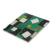 Grünes Schwarz-weißes Meisterwerk auf Platz Fliese (Seite)