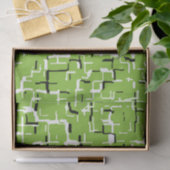 Grünes Schwarz-weißes modernes Muster Seidenpapier (Geschenk)