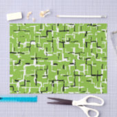 Grünes Schwarz-weißes modernes Muster Seidenpapier (Handwerk)