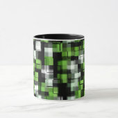 Grünes Schwarz-weißes modernes Muster Tasse (Zentrum)