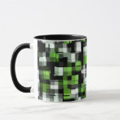 Grünes Schwarz-weißes modernes Muster Tasse (Links)