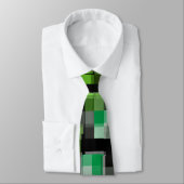 Grünes Schwarz-weißes Trendmuster Krawatte (Gebunden)