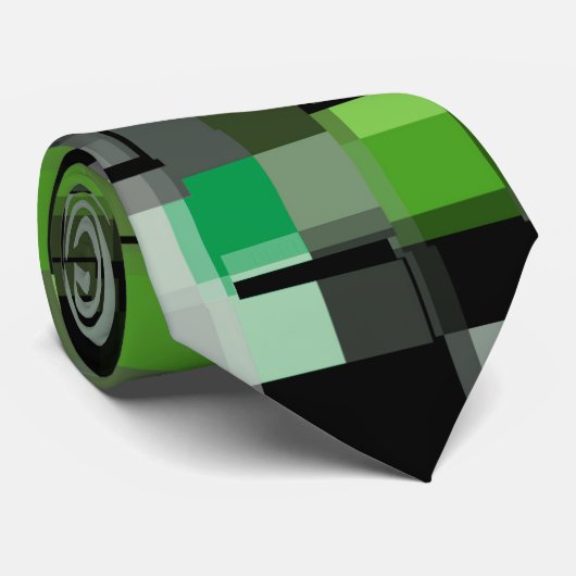 Grünes Schwarz-weißes Trendmuster Krawatte (Gerollt)