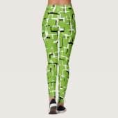 Grünes Schwarz-weißes Trendmuster Leggings (Rückseite)