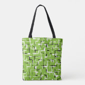 Grünes Schwarz-weißes Trendmuster Tasche (Rückseite)