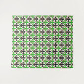 Grünes schwarzes Barock-Fleur-de-lis-Musterdesign Wandteppich (Vorderseite (Horizontal))