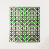 Grünes schwarzes Barock-Fleur-de-lis-Musterdesign Wandteppich (Vorderseite)