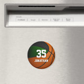 grünes schwarzes Basketball-Team - Jungs-Mädchen Magnet (In Situ (Geschirrspüler))