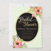 Grünes Schwarzes Brautparty Einladung (Vorderseite)