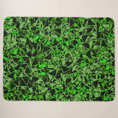 Grünes schwarzes Dreiecksmuster Sherpadecke (Vorderseite (Horizontal))