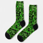 Grünes Schwarzes Dreiecksmuster Socken (Linkes Detail)