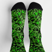 Grünes Schwarzes Dreiecksmuster Socken (Oben)