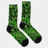 Grünes Schwarzes Dreiecksmuster Socken (Rechts)