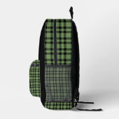 Grünes schwarzes Karomuster Bedruckter Rucksack (Rechts)