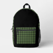 Grünes schwarzes Karomuster Bedruckter Rucksack (Vorderseite)