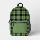 Grünes schwarzes Karomuster Bedruckter Rucksack (Vorderseite)