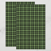 Grünes schwarzes Karomuster Briefpapier (Vorne/Hinten)