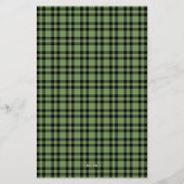 Grünes schwarzes Karomuster Briefpapier (Rückseite)