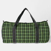Grünes schwarzes Karomuster groß Duffle Bag (Rückseite)