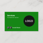 Grünes schwarzes Logo QR-Code Visitenkarte (Rückseite)