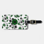 grünes schwarzes Mannschaftsfarbenmuster für Fußba Gepäckanhänger (Vorderseite horizontal)