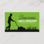 Grünes Schwarzes Rasenmähen Visitenkarte (Vorderseite)