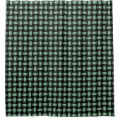 Grünes schwarzes Webmuster Duschvorhang (Vorderseite)