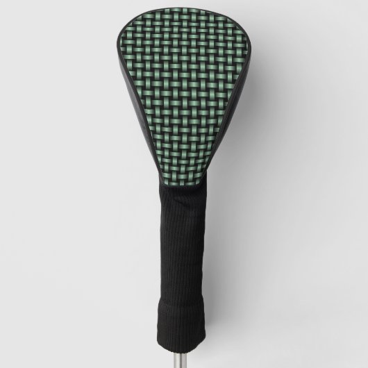 Grünes schwarzes Webmuster Golf Headcover (Vorderseite)