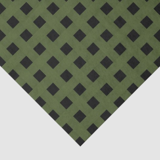 Grünes schwarzes Webmuster Seidenpapier (Detail)