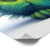 Grünes, schwindeliges Owl Fantasy-Wesen Poster (Ecke)