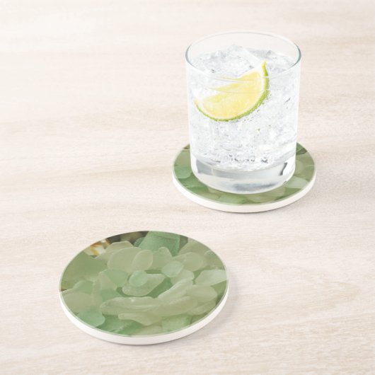Grünes Seeglas-Blume Getränkeuntersetzer (Seite)