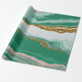 Grünes Seenschutzpapier | Luxuriöse Hochzeiten Geschenkpapier