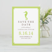 Grünes Seepferd Hochzeit speichern Sie das Datum Save The Date (Stehend Vorderseite)